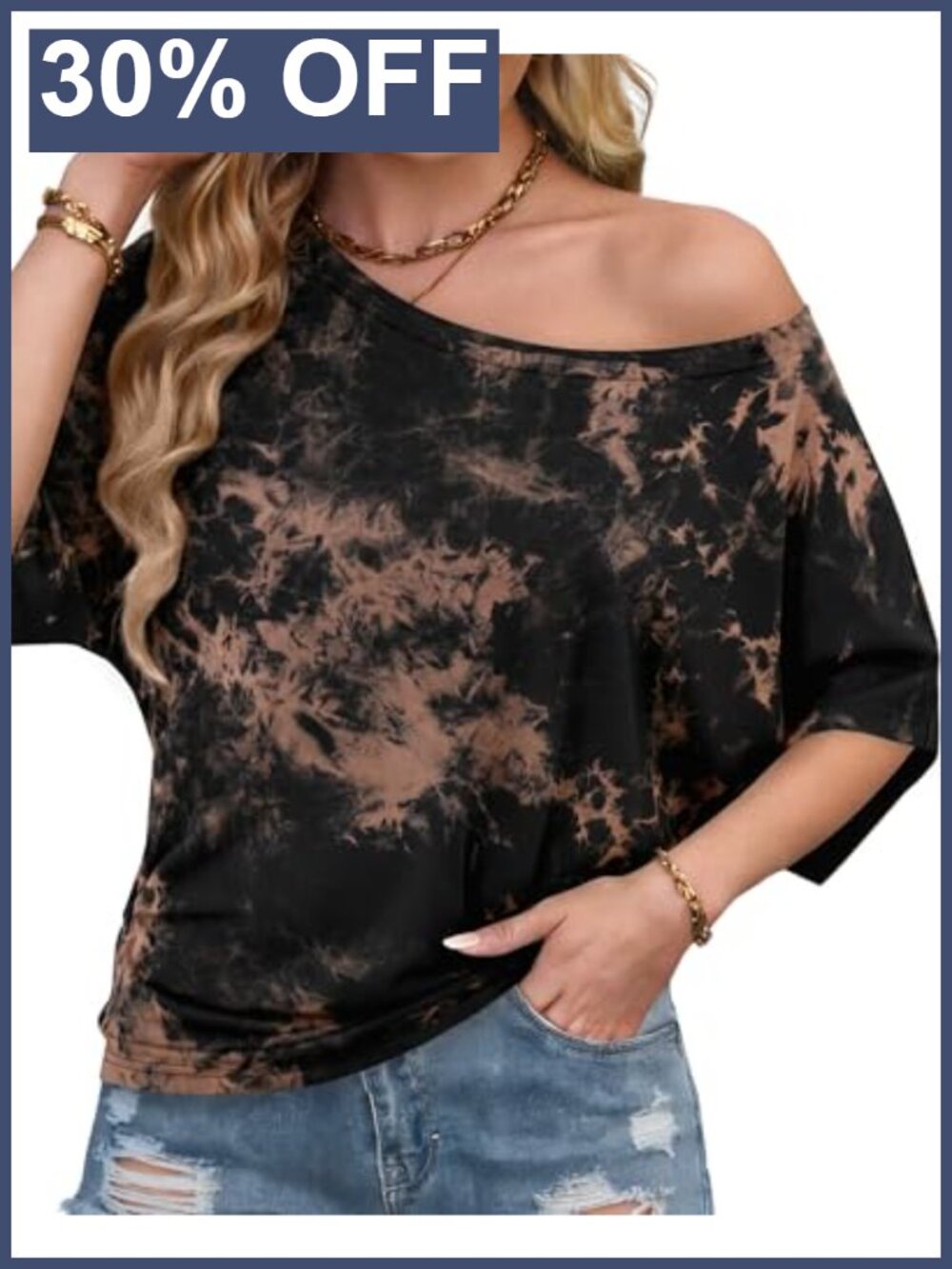Off Shoulder Top Women Oversized Batwing Sleeve T Shirt